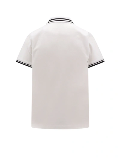 Shop Moncler Cotton Polo Shirt With Logo Patch