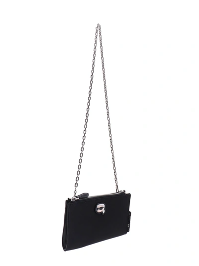 Shop Karl Lagerfeld Recycled Nylon Shoulder Bag With Iconic Frontal Karl