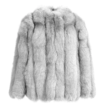 Wanan Touch Reine Gray Fox Fur Jacket