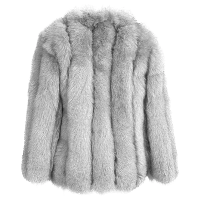 Wanan Touch Reine Gray Fox Fur Jacket