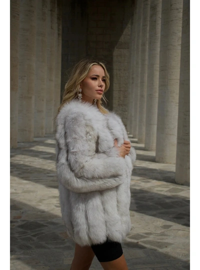 Wanan Touch Reine Black Fox Fur Jacket