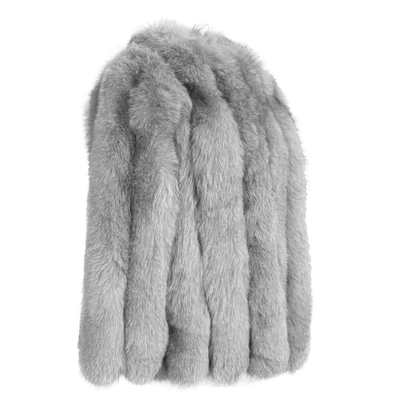 Wanan Touch Reine Gray Fox Fur Jacket