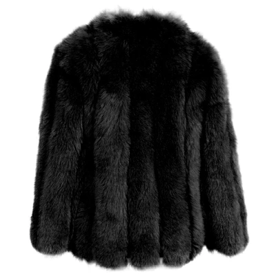 Wanan Touch Reine Black Fox Fur Jacket