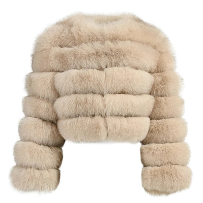 Wanan Touch Paris Camel Jacket In Fox Fur