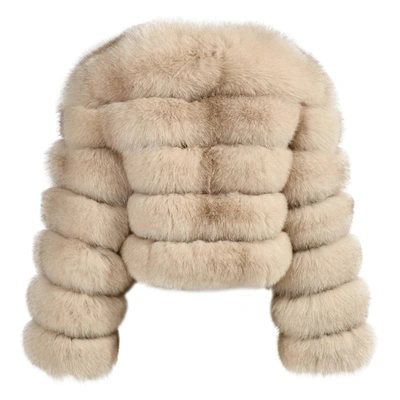 Wanan Touch Paris Camel Jacket In Fox Fur