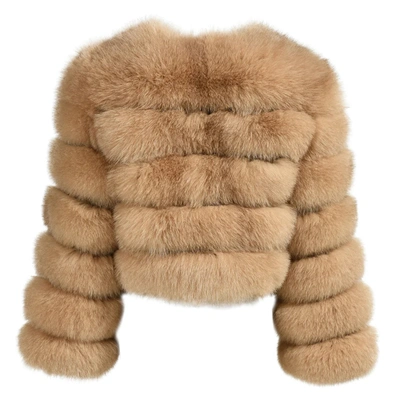 Wanan Touch Paris Camel Jacket In Fox Fur