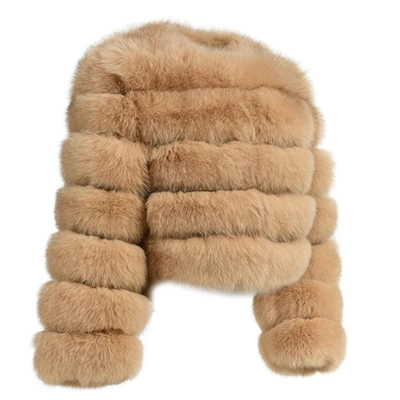 Wanan Touch Paris Camel Jacket In Fox Fur