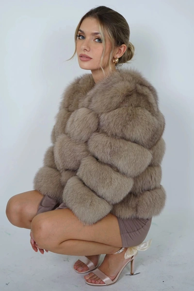Wanan Touch Rouge Kaki Fox Fur Jacket