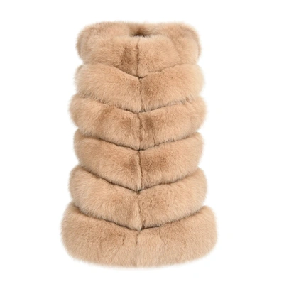 Wanan Touch Roxanne Camel Fox Fur Vest