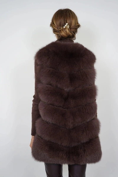 Wanan Touch Roxanne Brown Fox Fur Vest