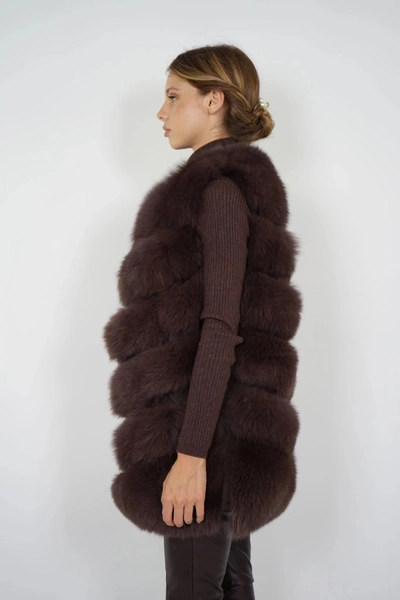 Wanan Touch Roxanne Brown Fox Fur Vest