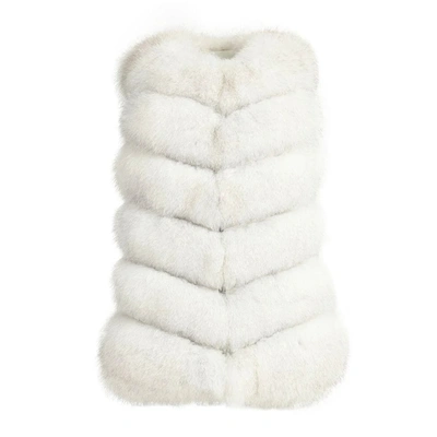 Wanan Touch Classy White Vest In Fox Fur
