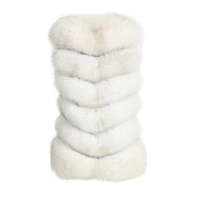 Wanan Touch Classy White Vest In Fox Fur