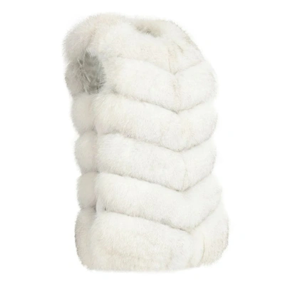 Wanan Touch Classy White Vest In Fox Fur