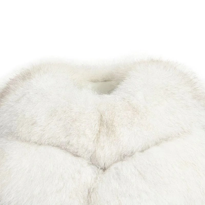 Wanan Touch Classy White Vest In Fox Fur