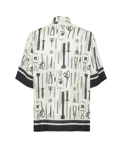 Shop Fendi Silk Shirt With  Tools Print