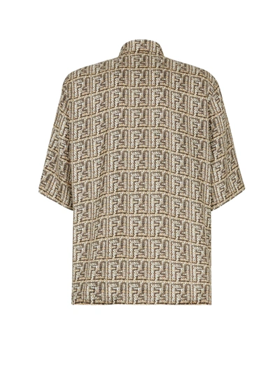 Shop Fendi Silk Shirt With Braided Ff Motif