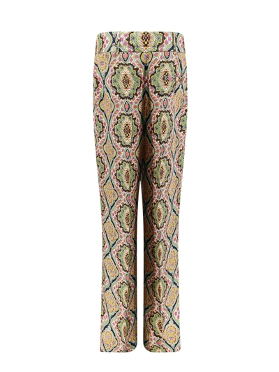 Shop Etro Silk Trouser With Paisley Motif