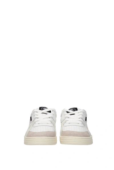 Shop Palm Angels Sneakers Leather White Black