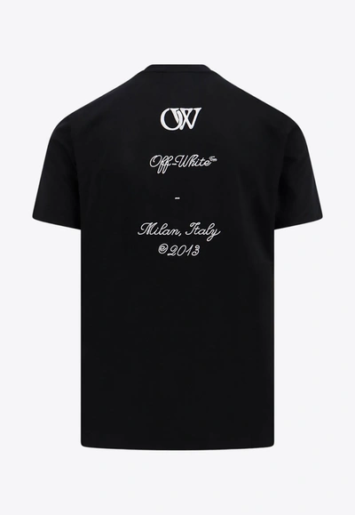 Shop Off-white 23 Logo Embroidered Crewneck T-shirt In Black