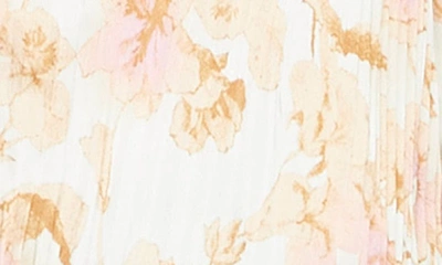 Vince Floral Crushed Satin Blouse In Soleil