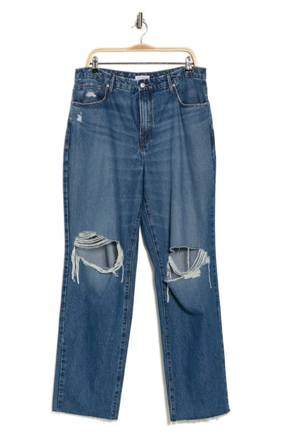 Shop Good American Good '90s Distressed Loose Jeans In Indigo462