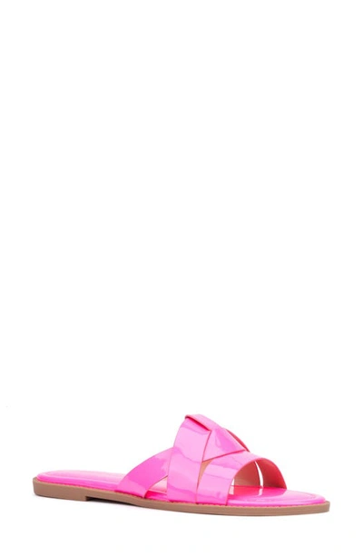 Shop Fashion To Figure Tiana Slide Sandal In Neon Pink