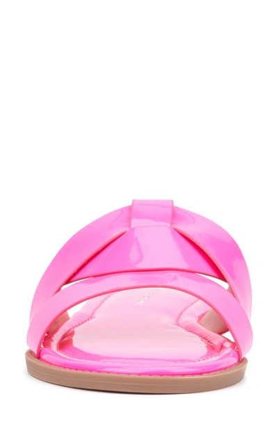 Fashion To Figure Tiana Slide Sandal In Neon Pink