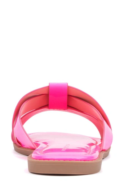 Fashion To Figure Tiana Slide Sandal In Neon Pink