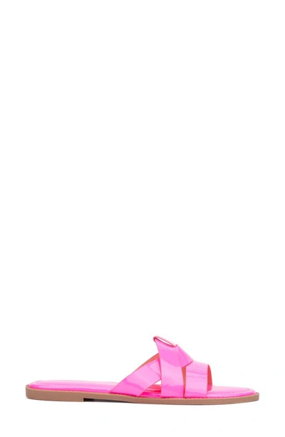 Fashion To Figure Tiana Slide Sandal In Neon Pink