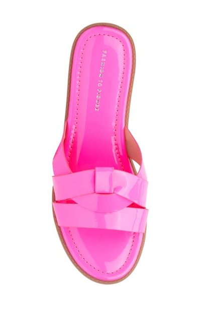 Fashion To Figure Tiana Slide Sandal In Neon Pink