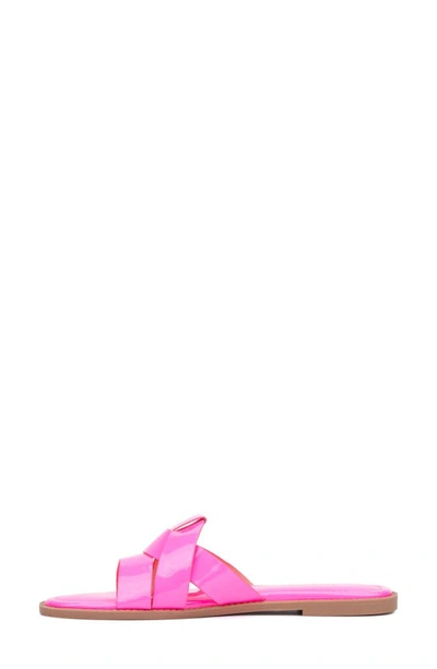 Fashion To Figure Tiana Slide Sandal In Neon Pink
