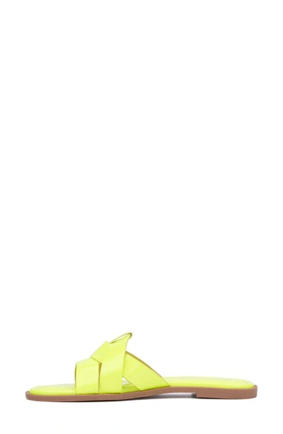 Fashion To Figure Tiana Slide Sandal In Yellow Neon