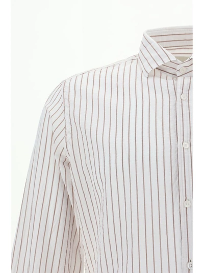 Shop Brooksfield Shirts In Bianco/rovere