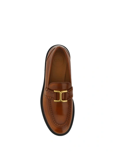 Shop Chloé Loafers In Tan