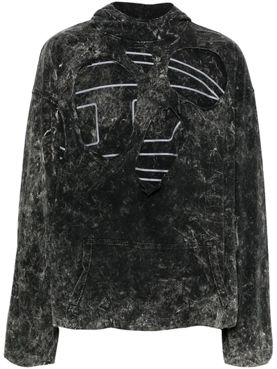 Shop Diesel S-mar-peeloval Hooded Sweatshirt In Black