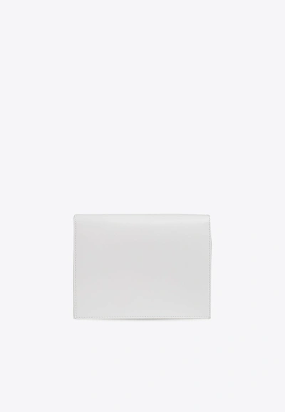 Dolce & Gabbana 3d-effect Logo Leather Crossbody Bag In White