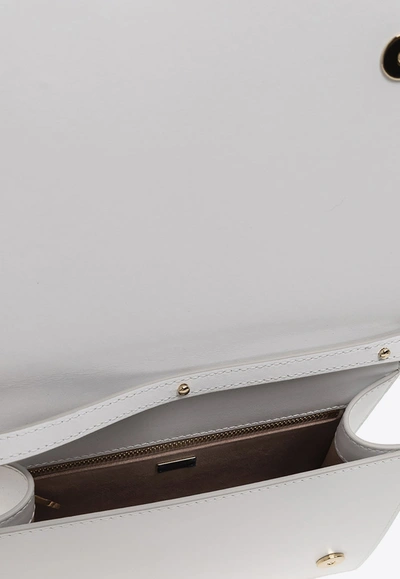 Dolce & Gabbana 3d-effect Logo Leather Crossbody Bag In White