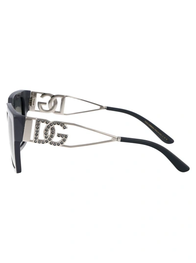 Dolce & Gabbana Crystal-embellished Square-frame Sunglasses In 309087 Grey