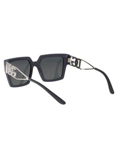 Dolce & Gabbana Crystal-embellished Square-frame Sunglasses In 309087 Grey