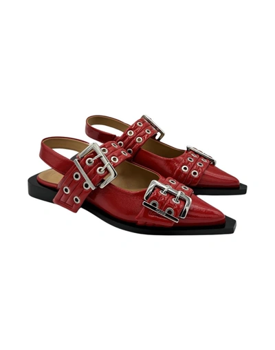 Shop Ganni Ballerina-slippers In Red