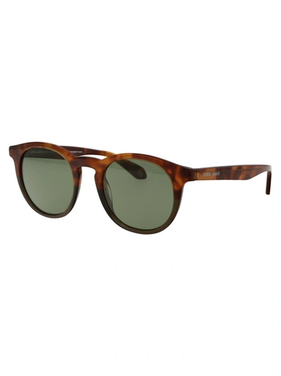 Giorgio Armani Pantos-frame Sunglasses In 598814 Havana Red/opal Olive Green
