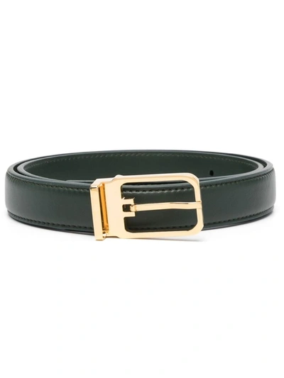 Shop Giuliva Heritage Slim Leather Belt. Accessories In Green
