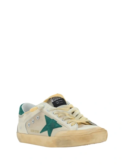 Shop Golden Goose Sneakers In White/green/ice