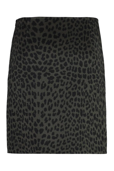 Shop P.a.r.o.s.h . Wool Mini Skirt In Animalier