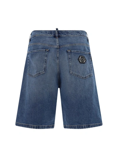 Shop Philipp Plein Bermuda Shorts In Cobalt Blue