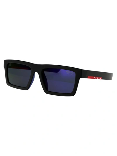 Shop Prada Linea Rossa Sunglasses In 1bo05u Matte Black