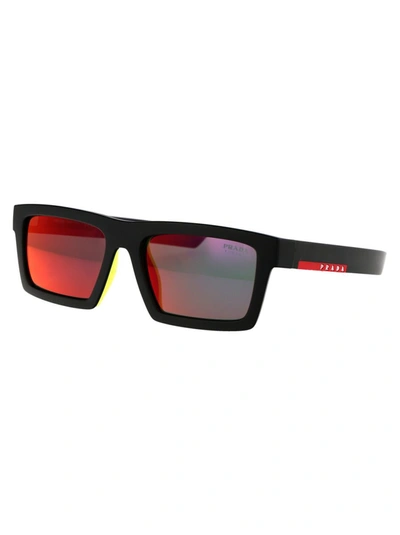 Prada Eyewear Rectangular Frame Sunglasses In 1bo10a Matte Black