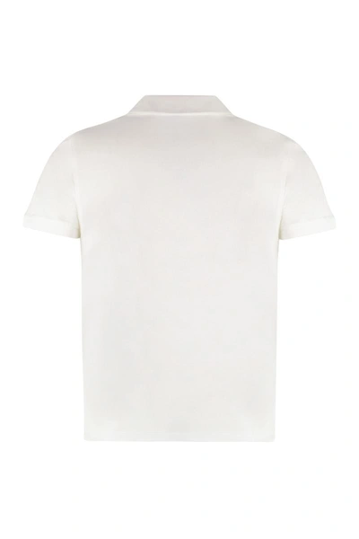 Shop Saint Laurent Cotton-piqué Polo Shirt In White