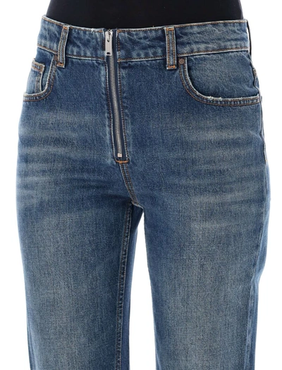 Shop Stella Mccartney Denim Zip Straight Jeans In Vintage Blue